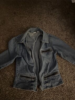 Xhileration (Target Brand) Light Wash Denim Jacket with Zipper Pockets